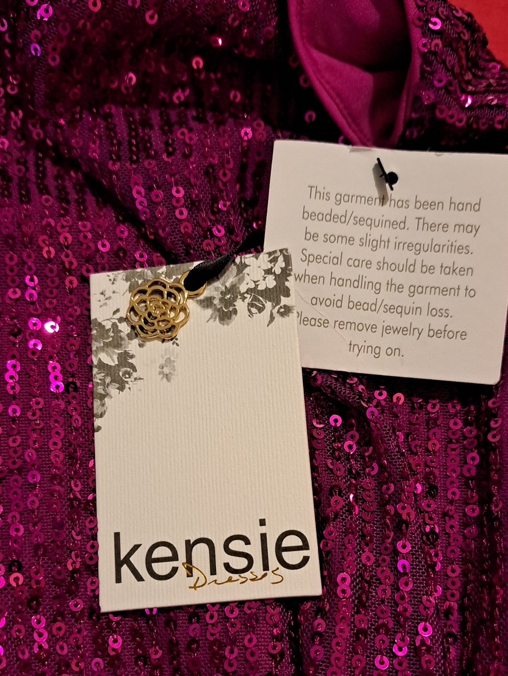 Kensie Purple Magenta Sequin Cocktail Dress Size 4 Party Formal Sparkle - Picture 8 of 9